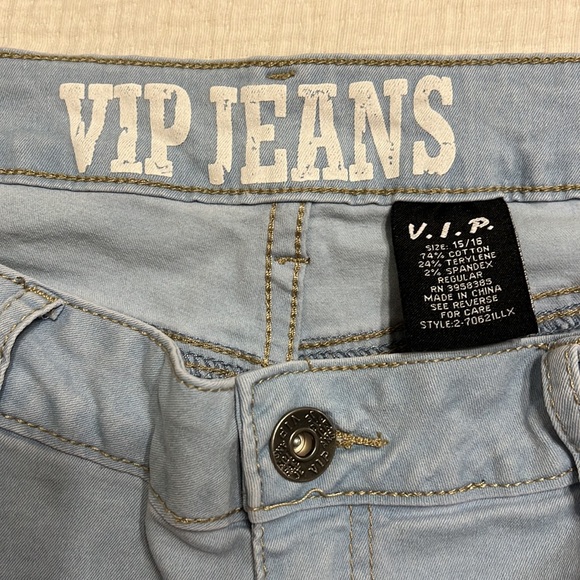 VIP Distressed Jeans. Size 15/16 Juniors. - Picture 3 of 3